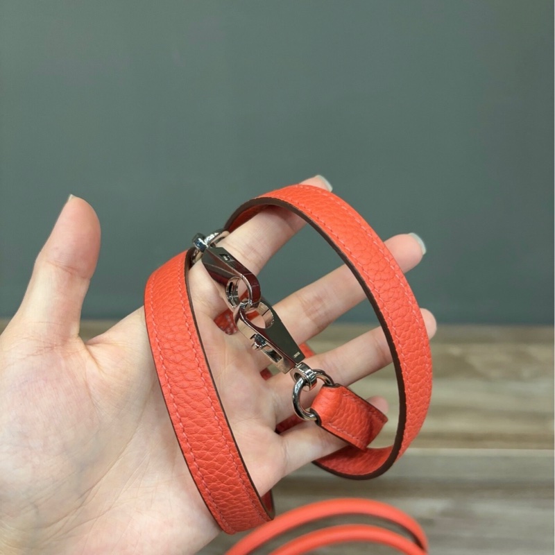 近新閒置 9.9成新 愛馬仕Hermès Bolide 手提/肩背包 紅橘色 銀扣 附背帶 R刻-7