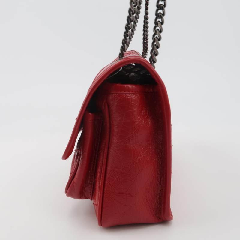 Saint Laurent Niki小號油蠟皮純色V紋絎縫YSL標誌單肩包-2