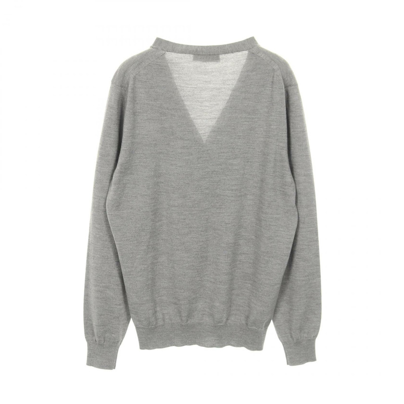 Miu Miu Logo 羊毛開襟衫 灰色 #38 二手女款-1