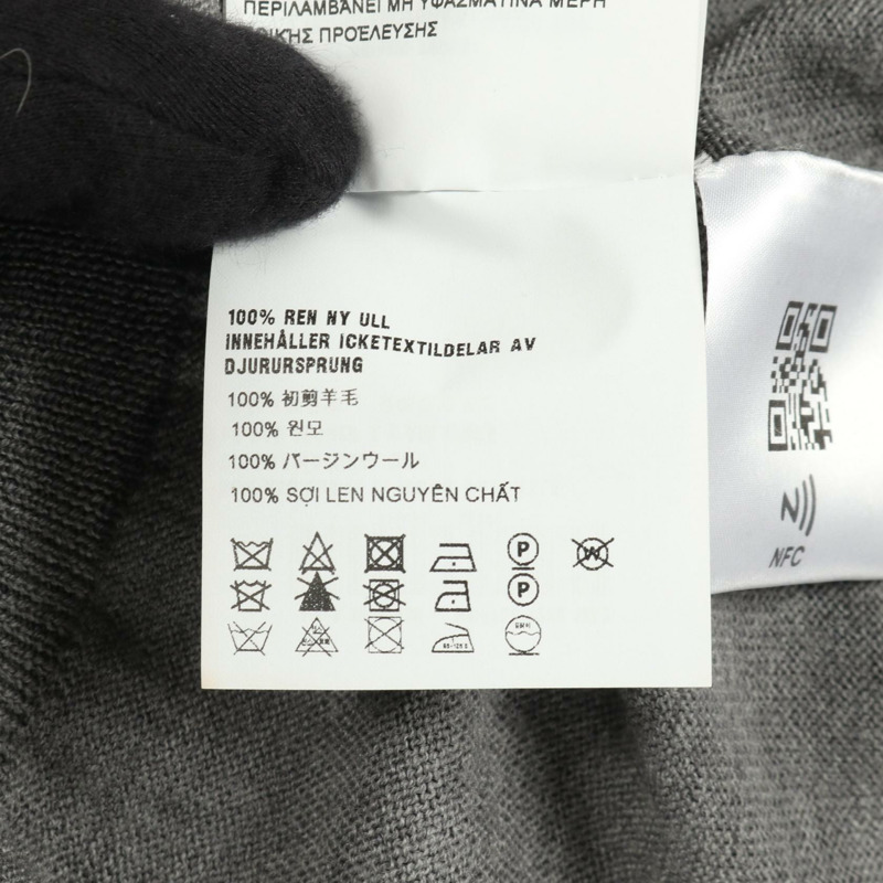 Miu Miu Logo 羊毛開襟衫 灰色 #38 二手女款-3