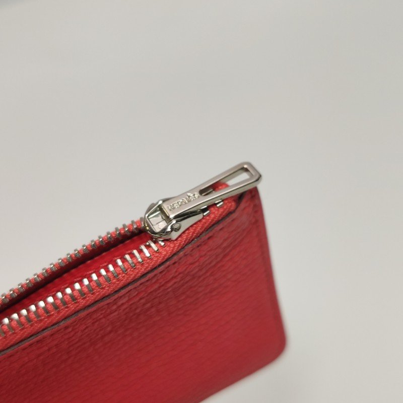 Hermes Roulis Slim豬鼻子子母包錢包ChevreMysore山羊皮銀扣OE德克薩斯粉Y-9
