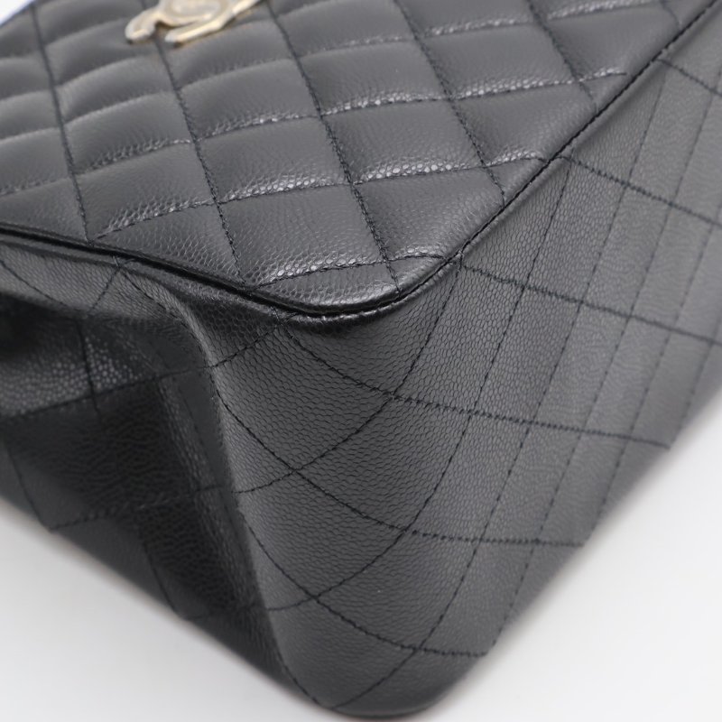 CHANEL Mini tote粒面牛皮水桶包 - 黑金-9
