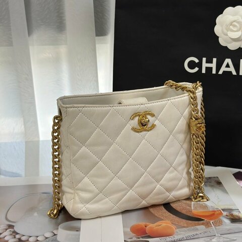 CHANEL 23B金柱調節釦Hobo - 白金