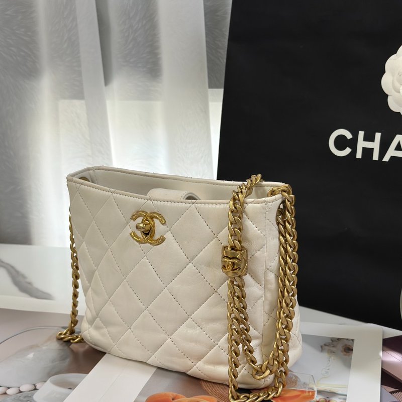 CHANEL 23B金柱調節釦Hobo - 白金-2