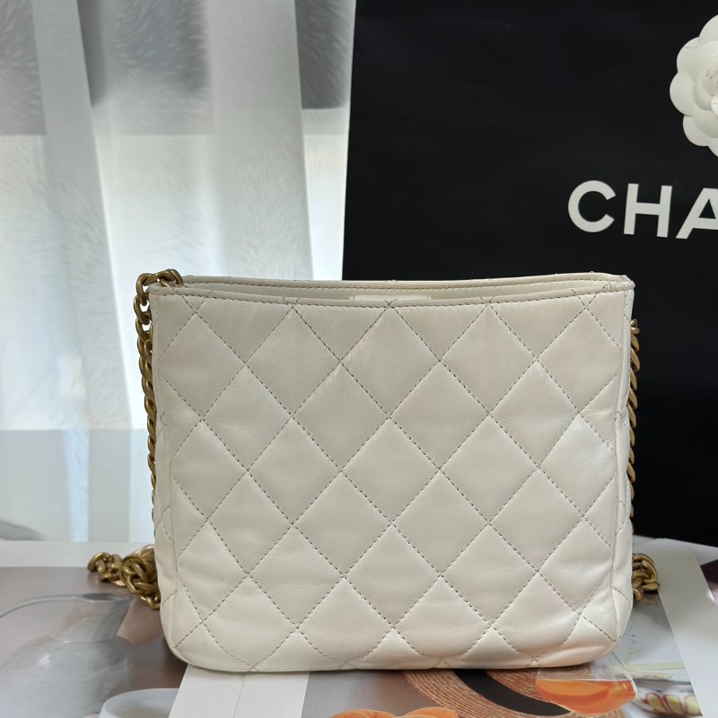 CHANEL 23B金柱調節釦Hobo - 白金-3