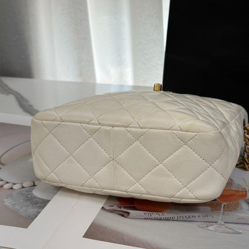 CHANEL 23B金柱調節釦Hobo - 白金-4