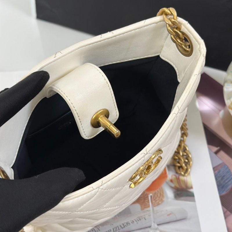 CHANEL 23B金柱調節釦Hobo - 白金-5