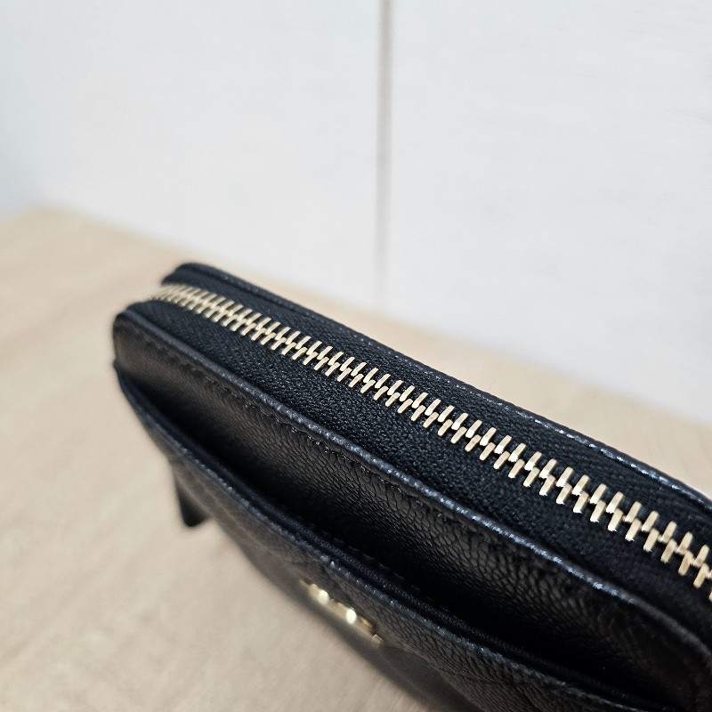 [品況超新吐司🎁] Chanel黑荔枝皮金釦拉鏈零錢卡包-8