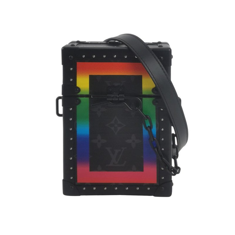 Louis Vuitton(LV)SoftTrunk牛皮老花鉚釘包角斜挎包單肩包-0