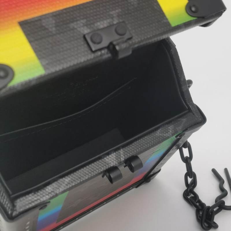 Louis Vuitton(LV)SoftTrunk牛皮老花鉚釘包角斜挎包單肩包-6