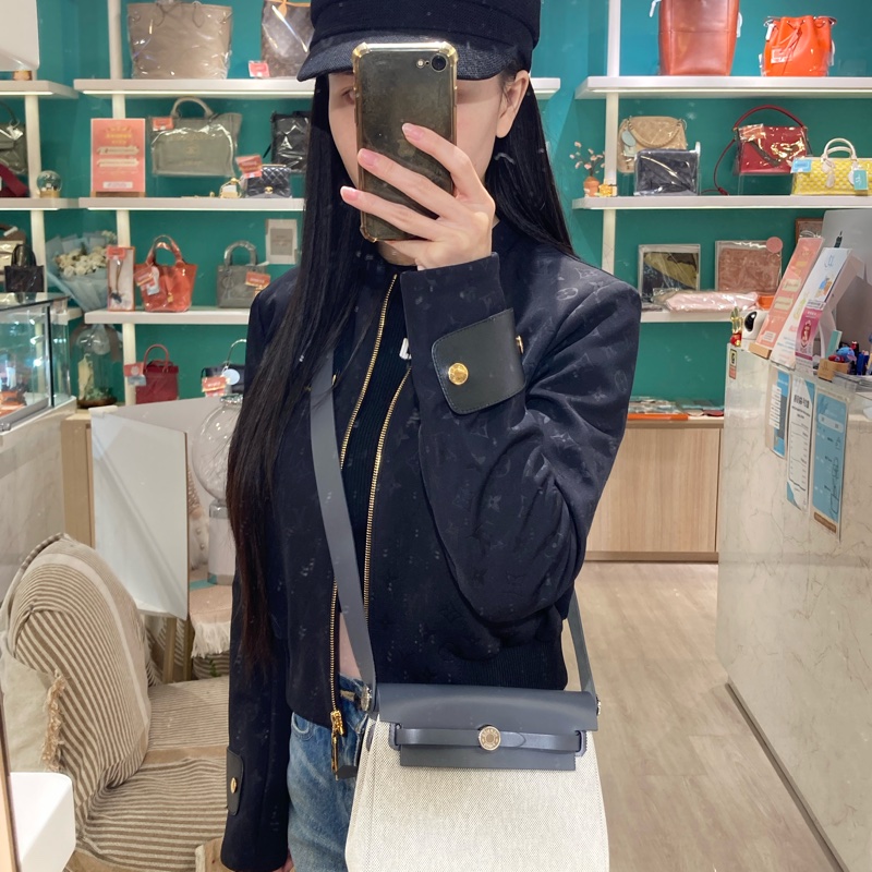 TW4642 HERMES 愛馬仕迷你翻蓋式肩帶包包MINI HERBAG CANVAS-1