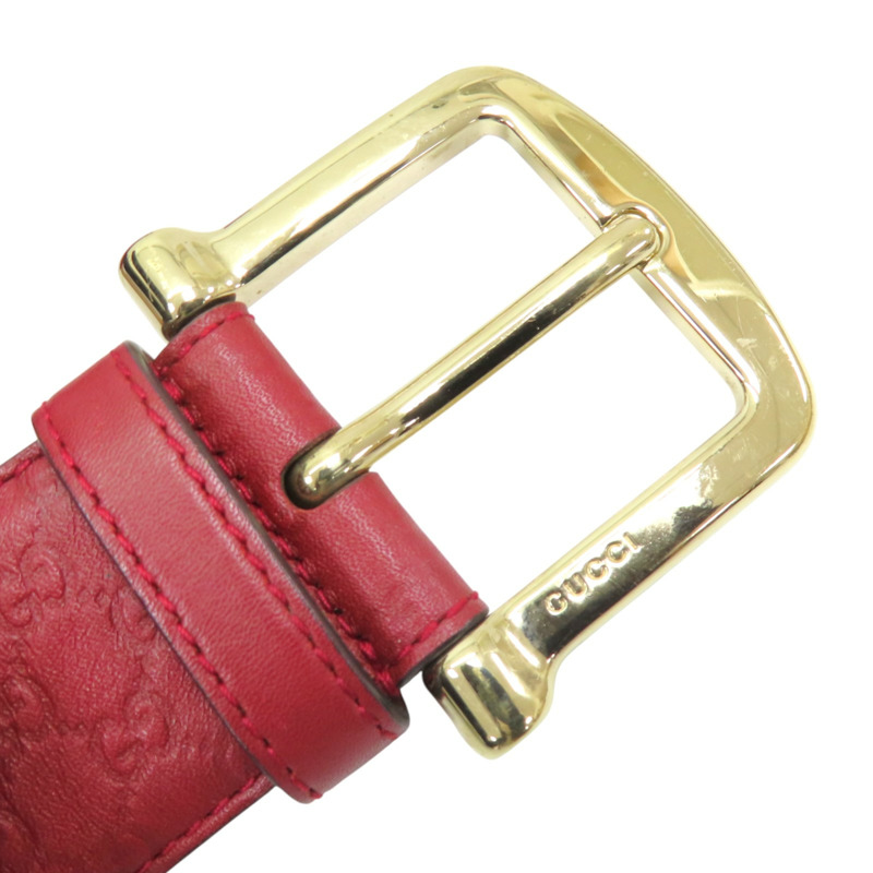 酒紅色 牛皮 雙G印花 皮帶 96公分【GUCCI 古馳】 281548-4