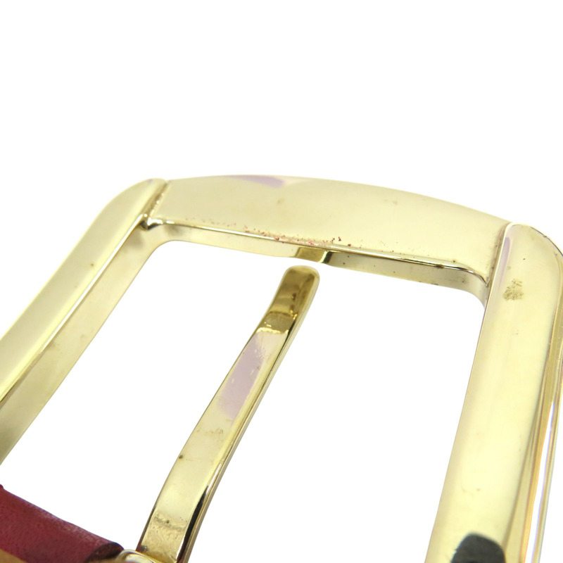 酒紅色 牛皮 雙G印花 皮帶 96公分【GUCCI 古馳】 281548-9