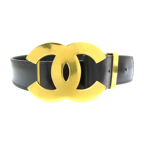 黑色 牛皮 Vintage Belt 腰帶 皮帶【CHANEL 香奈兒】