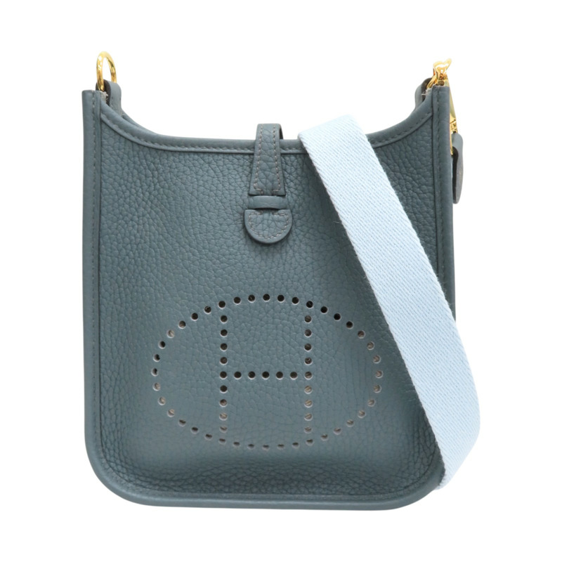 藍灰色 TC牛皮 Mini Evelyne 肩背包 Z刻【HERMES 愛馬仕】 H085945CK-0