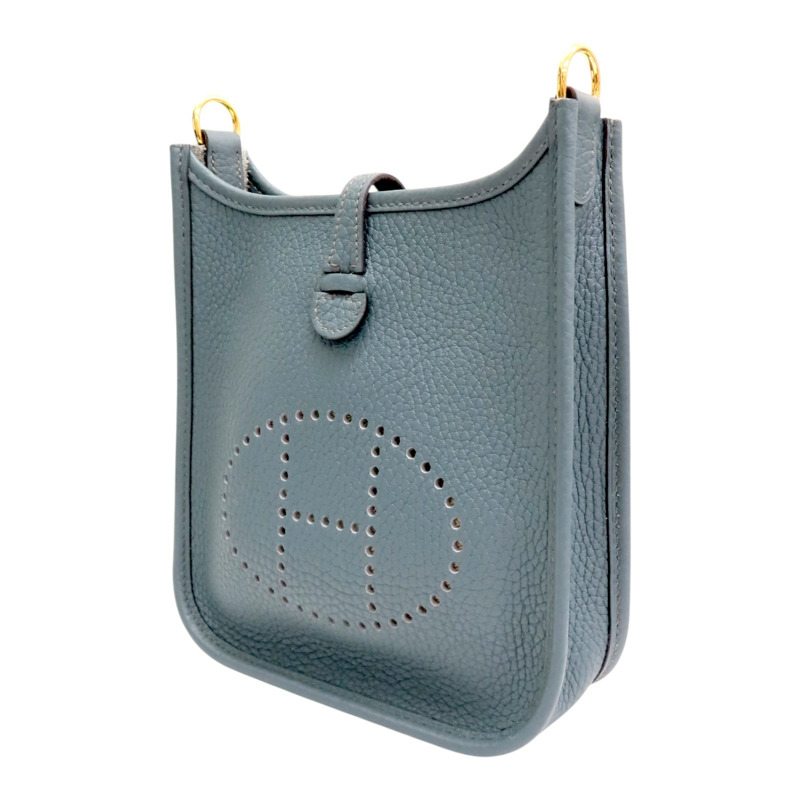 藍灰色 TC牛皮 Mini Evelyne 肩背包 Z刻【HERMES 愛馬仕】 H085945CK-2
