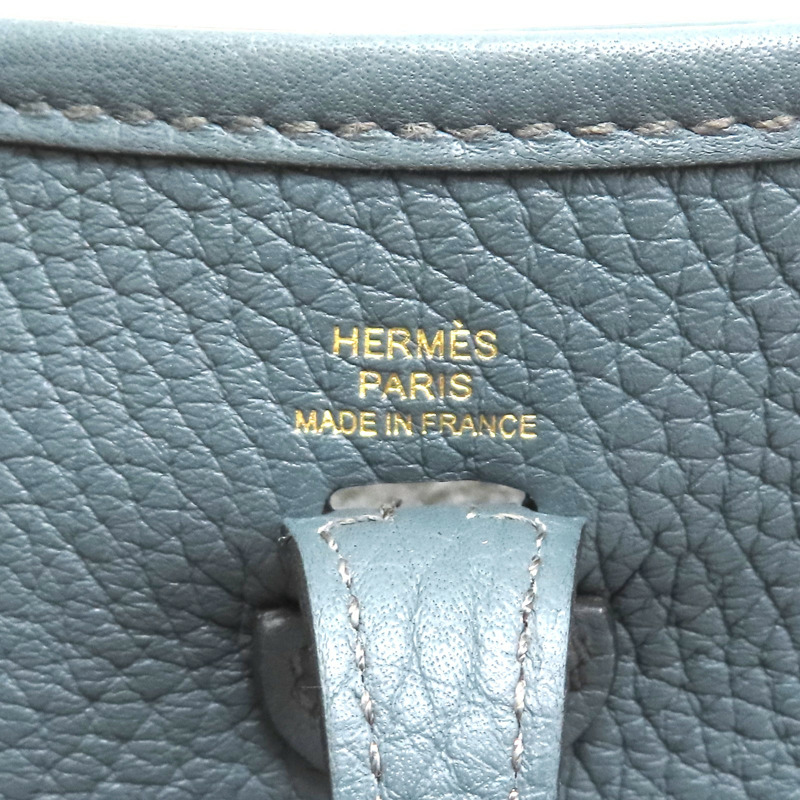 藍灰色 TC牛皮 Mini Evelyne 肩背包 Z刻【HERMES 愛馬仕】 H085945CK-5