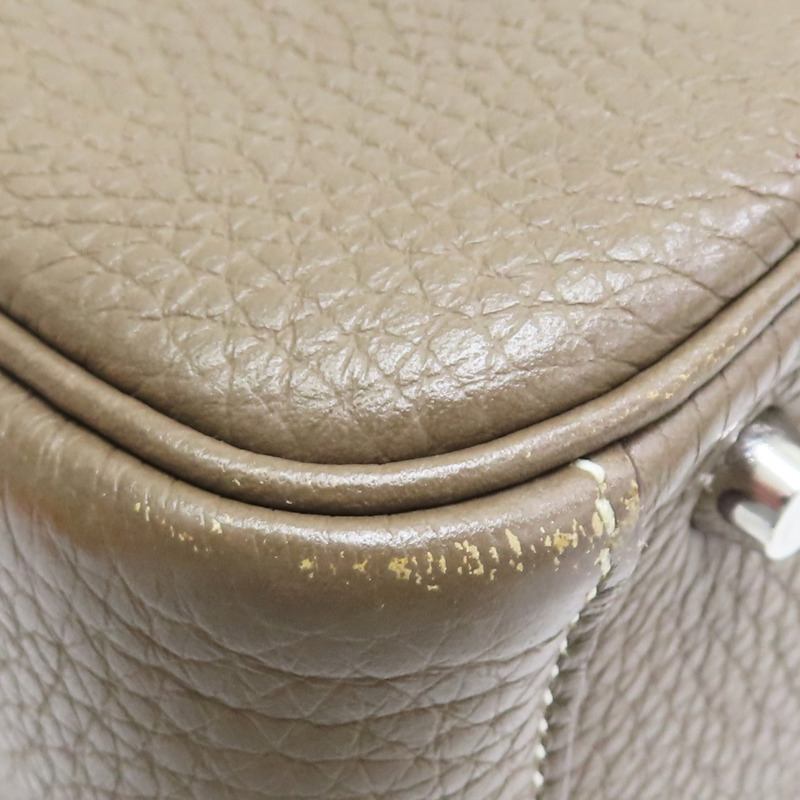 大象灰 Taurillon牛皮 Mini Lindy 肩背包 銀釦 U刻【HERMES 愛馬仕】 H079086CK18-9