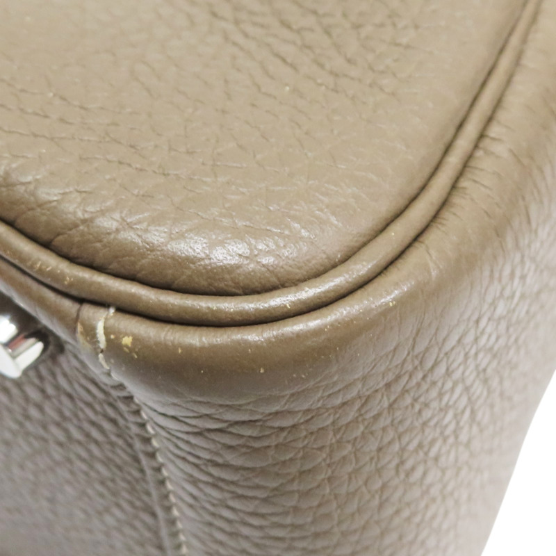 大象灰 Taurillon牛皮 Mini Lindy 肩背包 銀釦 U刻【HERMES 愛馬仕】 H079086CK18-10