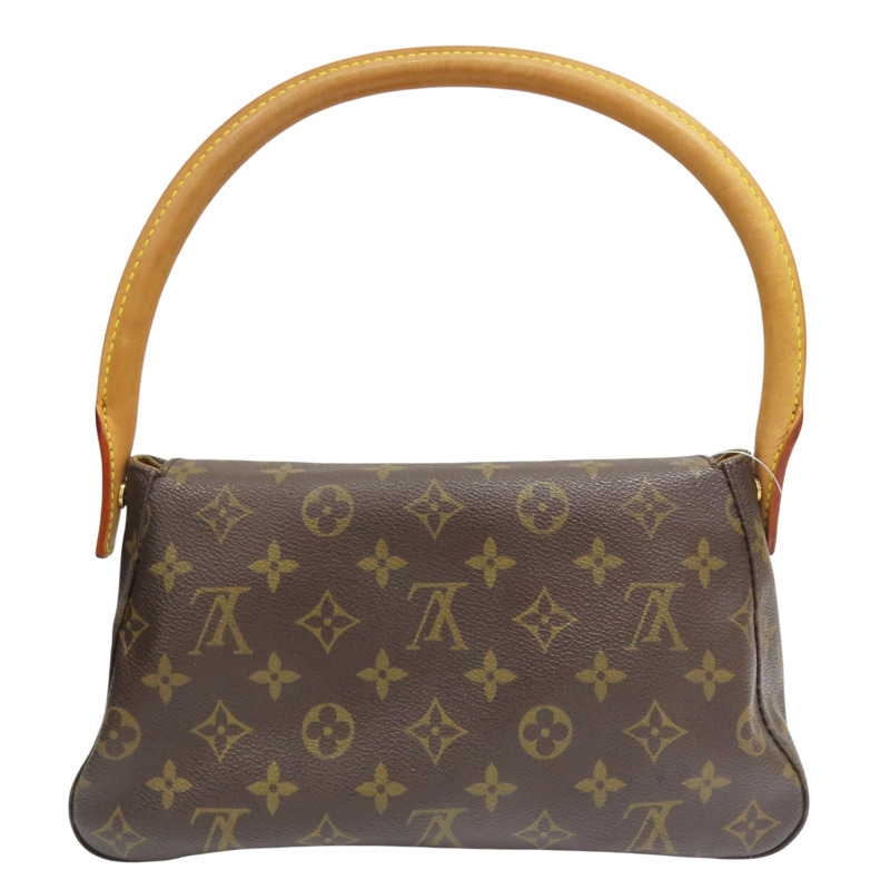 棕色 原花 帆布 Mini Looping 肩背包【LOUIS VUITTON LV 路易威登】 M51147-1