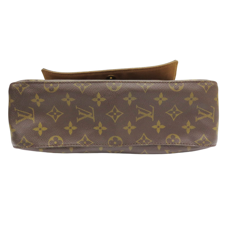 棕色 原花 帆布 Mini Looping 肩背包【LOUIS VUITTON LV 路易威登】 M51147-3