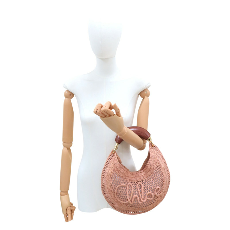 粉色 草編 summer banana hobo bag 手提包【Chloe 克羅伊】 CH25US902P0824M-10