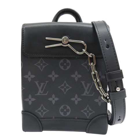 黑色 原花帆布 Nano Steamer 肩背包【LOUIS VUITTON LV 路易威登】 M82774