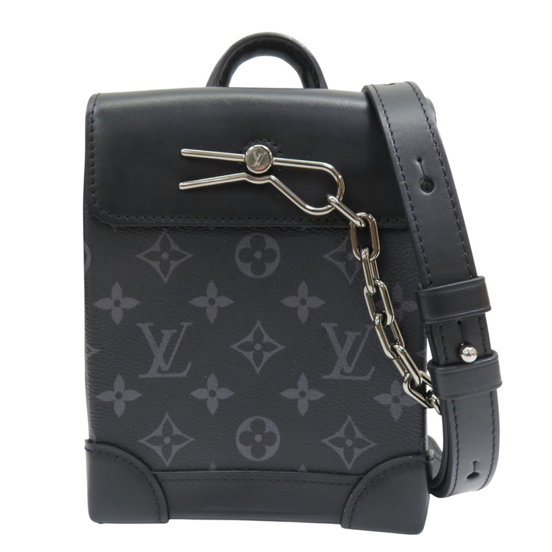 黑色 原花帆布 Nano Steamer 肩背包【LOUIS VUITTON LV 路易威登】 M82774-0