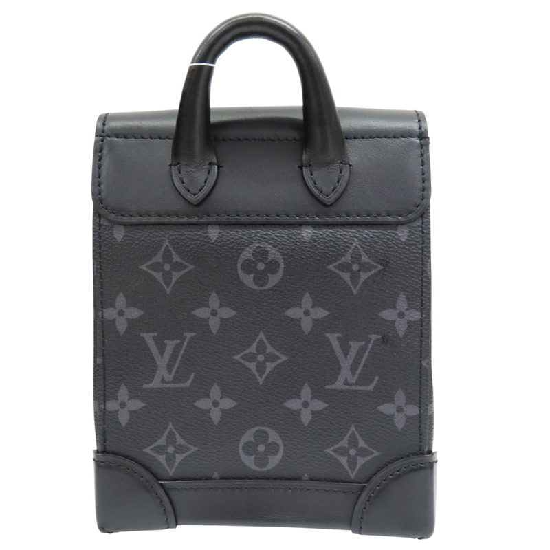 黑色 原花帆布 Nano Steamer 肩背包【LOUIS VUITTON LV 路易威登】 M82774-1
