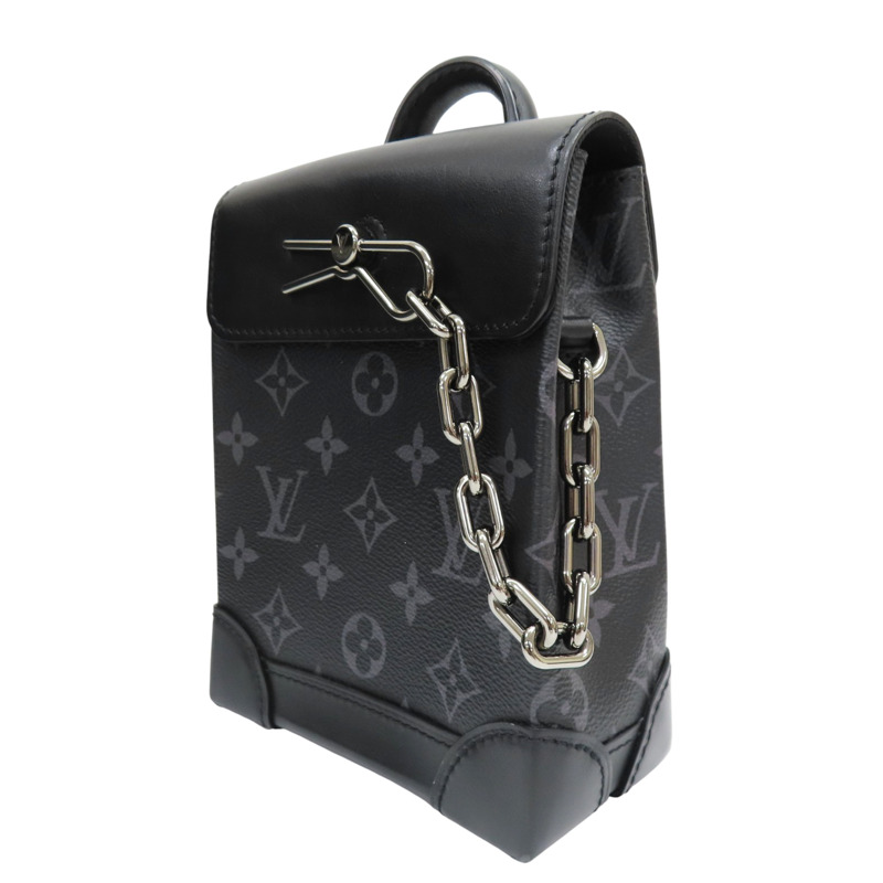 黑色 原花帆布 Nano Steamer 肩背包【LOUIS VUITTON LV 路易威登】 M82774-2