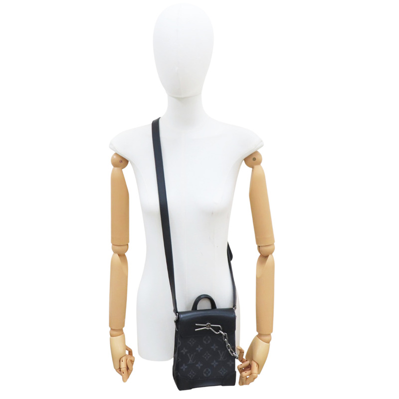 黑色 原花帆布 Nano Steamer 肩背包【LOUIS VUITTON LV 路易威登】 M82774-6