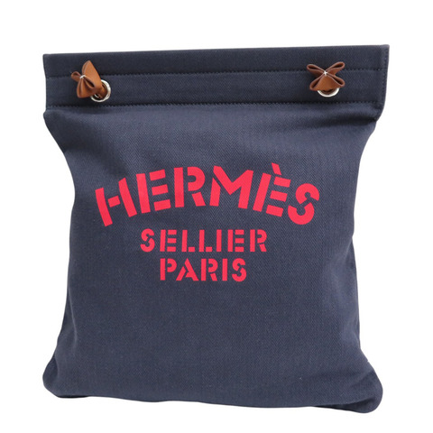 藍色 帆布 Aline Groom 肩背包 K刻【HERMES 愛馬仕】 H000867EKAC