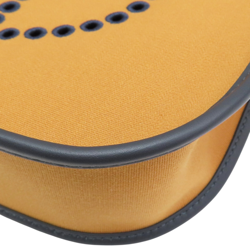 餅乾色帆布 深藍色牛皮 加侖紫內裡 Neo Evelyne 29 肩背包 W刻【HERMES 愛馬仕】 H084546CKAE-10