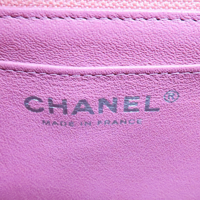 粉色 羊皮 Mini Coco 17 鏈帶肩背包 銀釦【HERMES 愛馬仕】 A35200-6