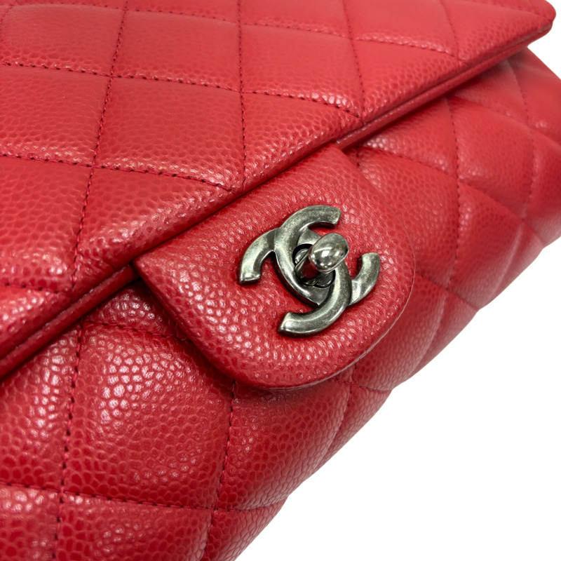 紅色 菱格紋牛皮 classic flap clutch　迷你口蓋包 【CHANEL 香奈兒】-11