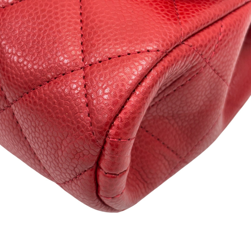 紅色 菱格紋牛皮 classic flap clutch　迷你口蓋包 【CHANEL 香奈兒】-12