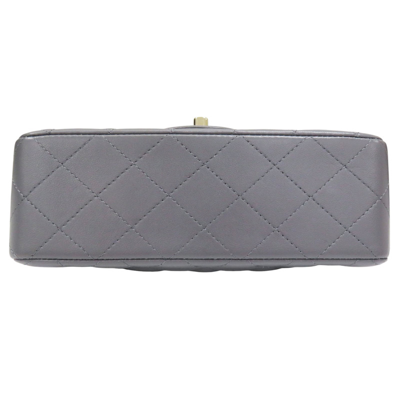 灰色 羊皮 鏈帶肩背包 淡金釦【CHANEL 香奈兒】 AS2431-3