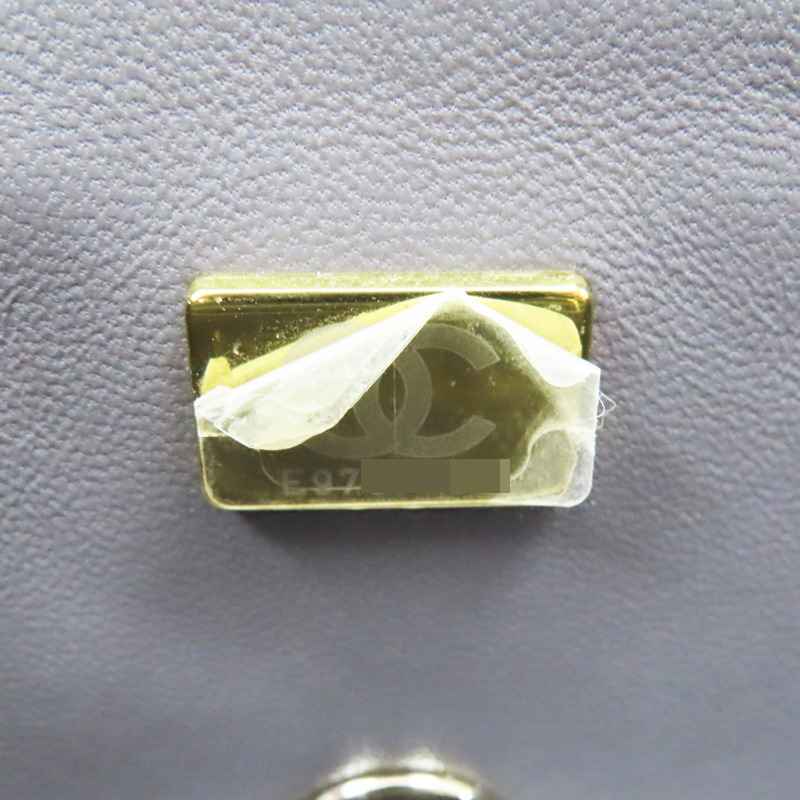 灰色 羊皮 鏈帶肩背包 淡金釦【CHANEL 香奈兒】 AS2431-6