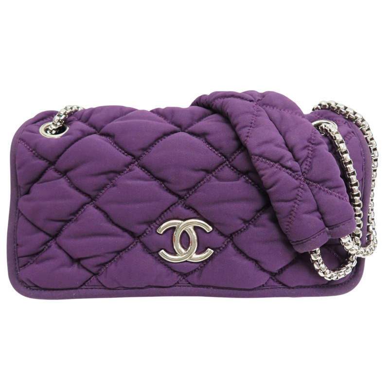紫色 尼龍 肩背包 銀釦【CHANEL 香奈兒】 A47963-0