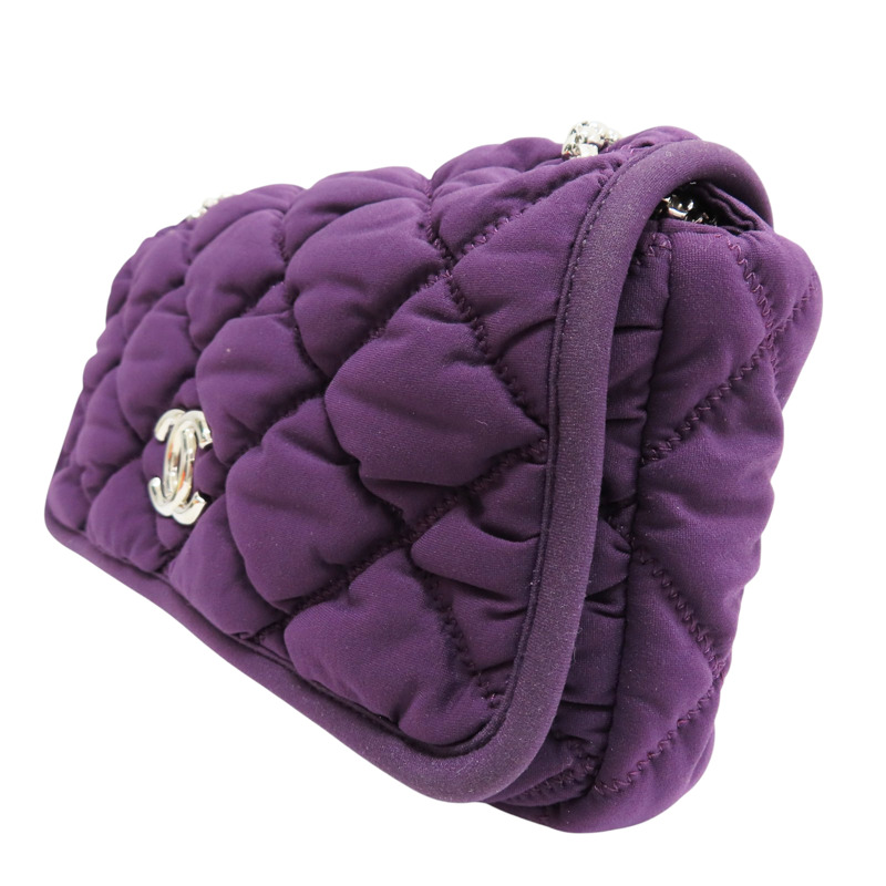 紫色 尼龍 肩背包 銀釦【CHANEL 香奈兒】 A47963-2