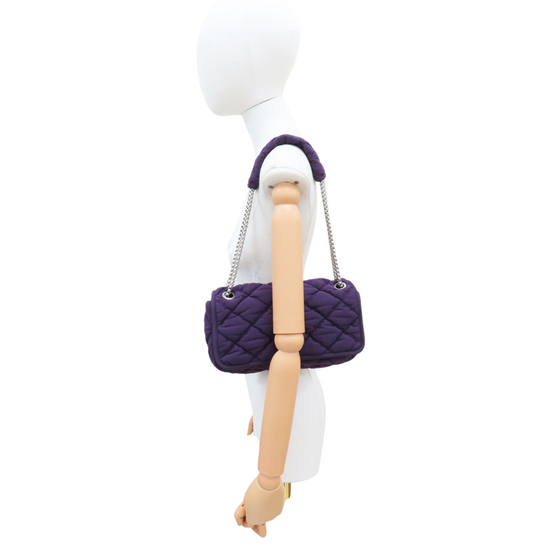 紫色 尼龍 肩背包 銀釦【CHANEL 香奈兒】 A47963-9