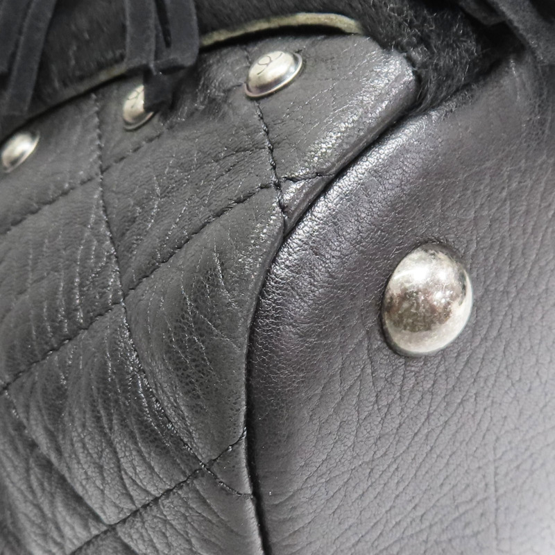 黑色 馬毛 牛皮飾邊 肩背包【CHANEL 香奈兒】-10