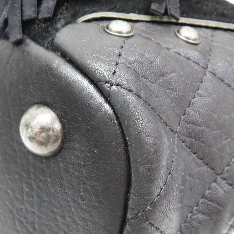 黑色 馬毛 牛皮飾邊 肩背包【CHANEL 香奈兒】-11