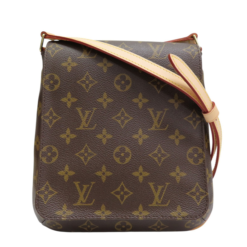 棕色 原花 帆布 Musette Salsa 肩背包【LOUIS VUITTON LV 路易威登】 M51258-0