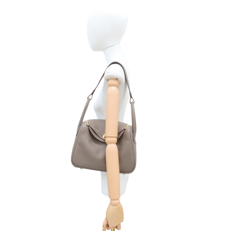 大象灰 TOGO牛皮 Lindy 26 肩背包 金釦 W刻【HERMES 愛馬仕】 H073428CK-7
