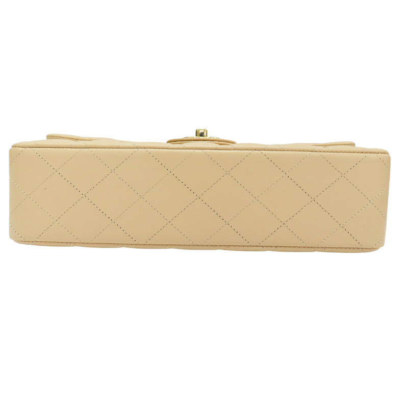 膚色 菱格紋 羊皮 鏈帶肩背包 金釦【CHANEL 香奈兒】 A01112-3