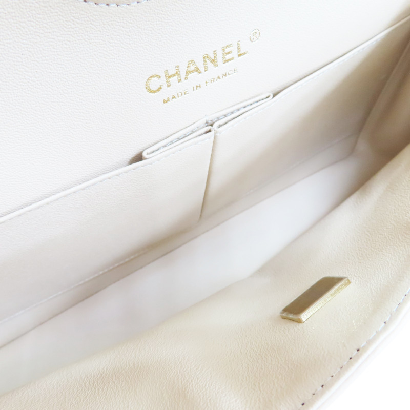 膚色 菱格紋 羊皮 鏈帶肩背包 金釦【CHANEL 香奈兒】 A01112-4