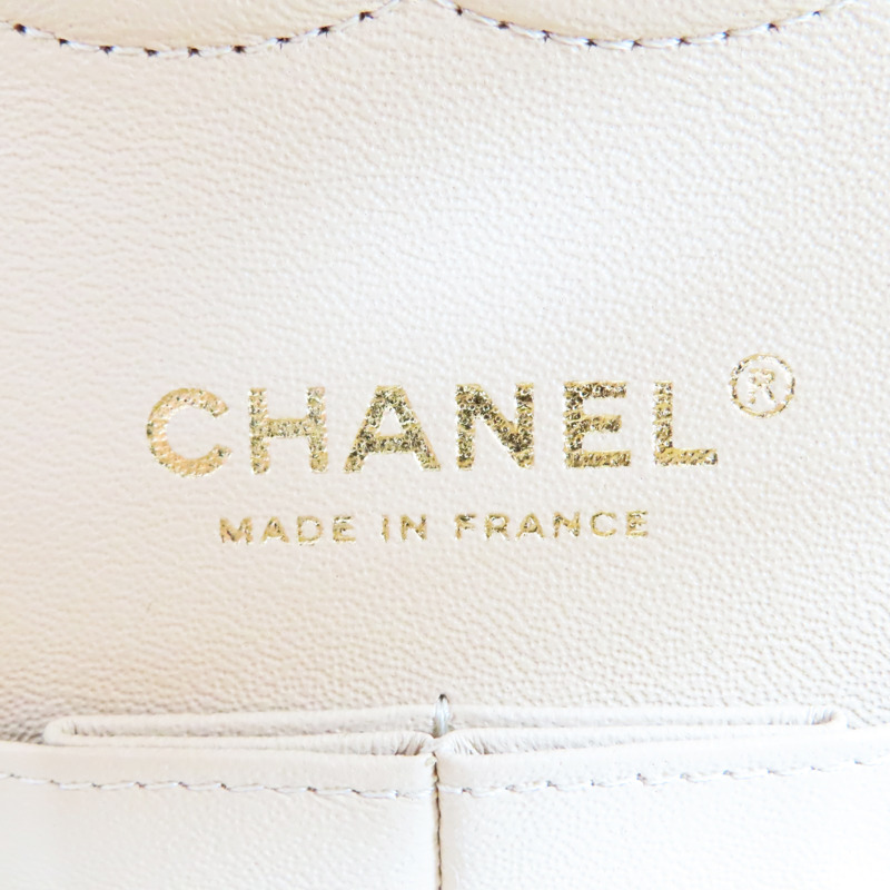 膚色 菱格紋 羊皮 鏈帶肩背包 金釦【CHANEL 香奈兒】 A01112-5