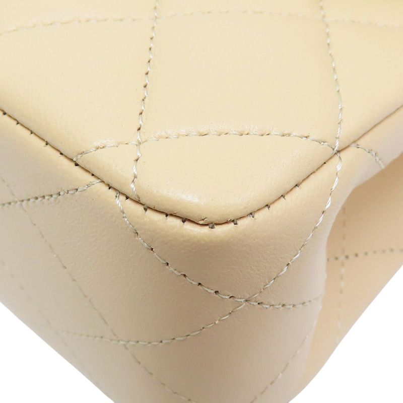 膚色 菱格紋 羊皮 鏈帶肩背包 金釦【CHANEL 香奈兒】 A01112-9