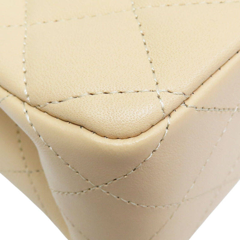 膚色 菱格紋 羊皮 鏈帶肩背包 金釦【CHANEL 香奈兒】 A01112-10